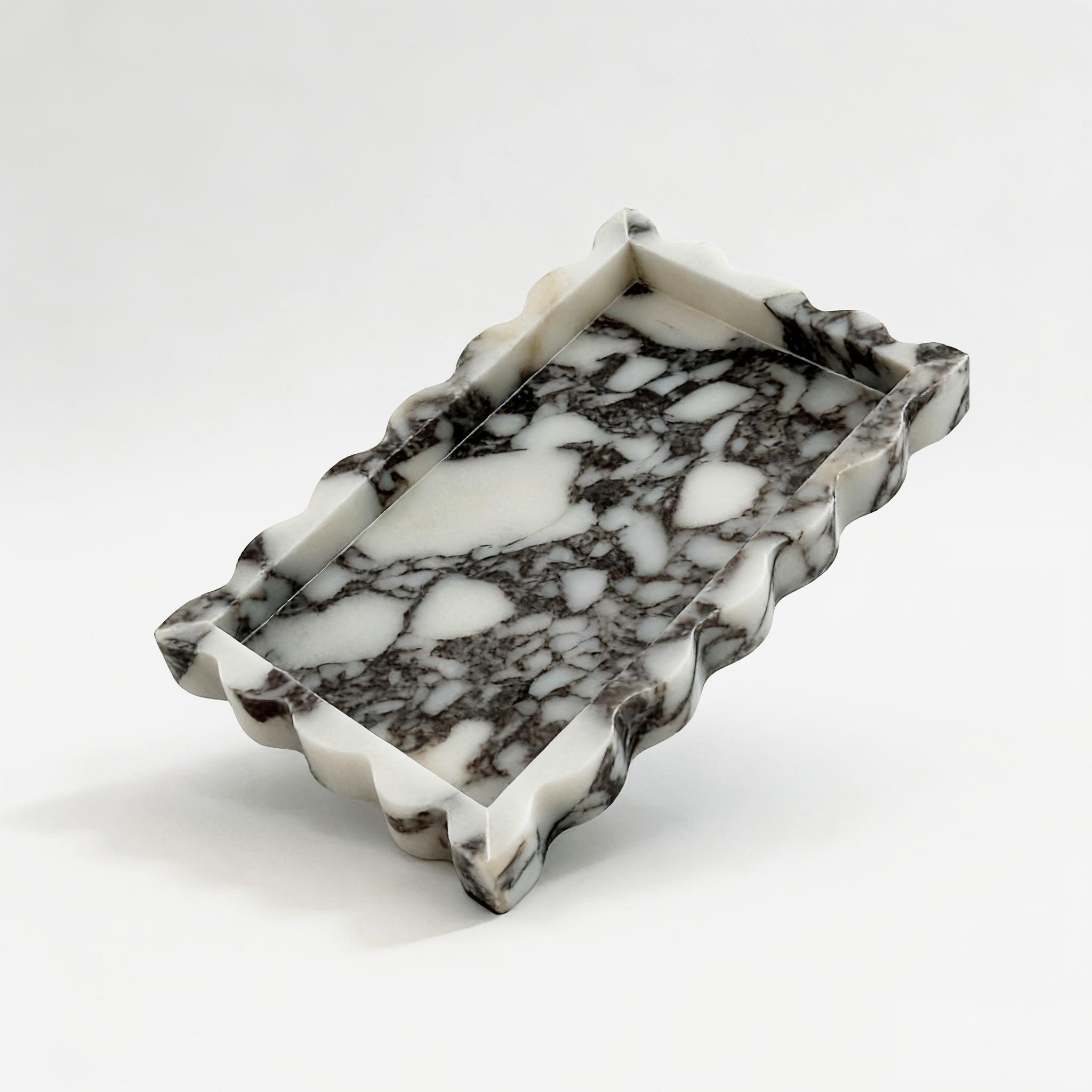 Marble Serving Board - 칼라카타 비올라 스캘럽드 대리석 트레이, 천연