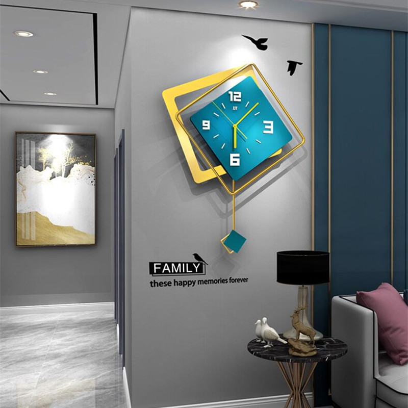 Luxury Lifestyle Homes - 3D 북유럽 스타일 사각 스윙 벽시계