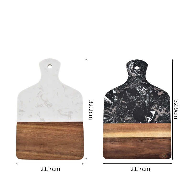 아카시아 나무와 대리석으로 만든 손잡이가 달린 주방용  - Marble Serving Board 리뷰 및 가격