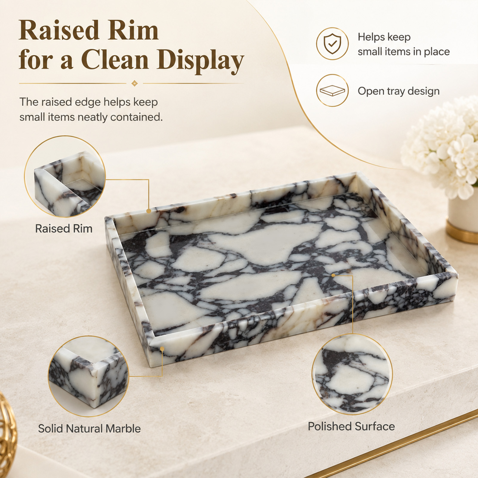 천연 칼라카타 비올라 대리석 직사각형 화장대 트레이,  - Marble Serving Board 리뷰 및 가격