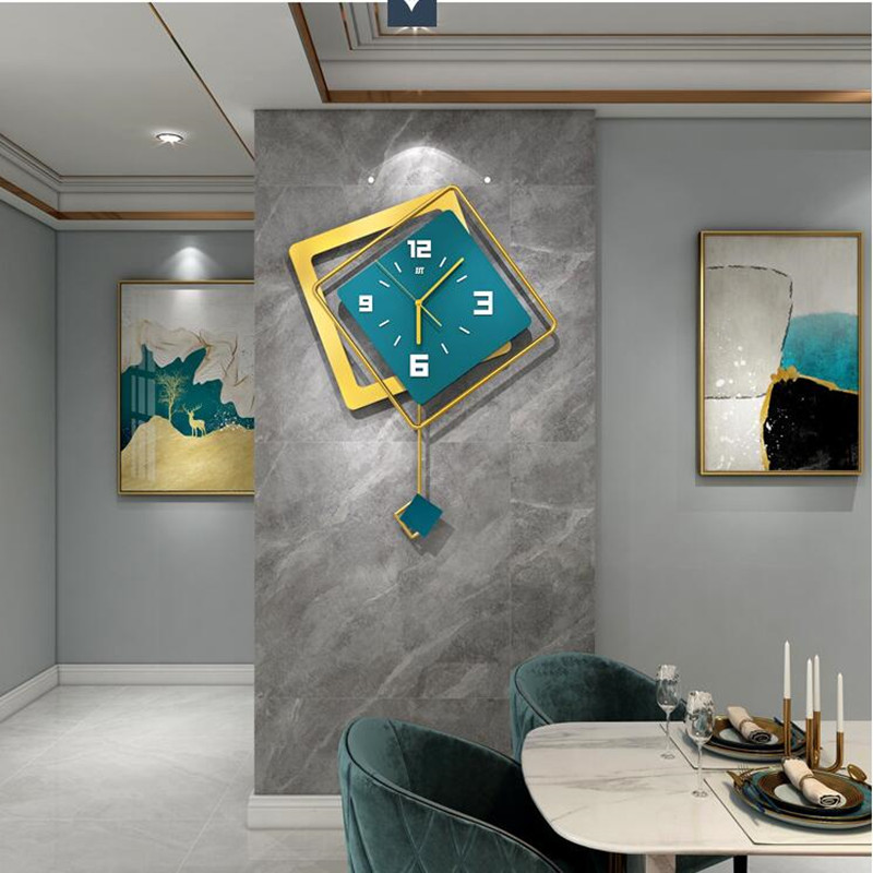 3D 북유럽 스타일 사각 스윙 벽시계 거실 미니멀리스트 - Luxury Lifestyle Homes 리뷰 및 가격